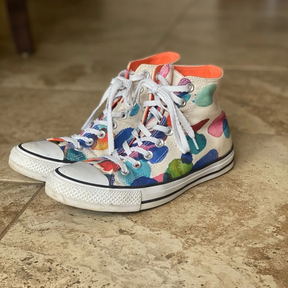 Polka Dot Converse High Top Sneakers - Picture 3 of 6